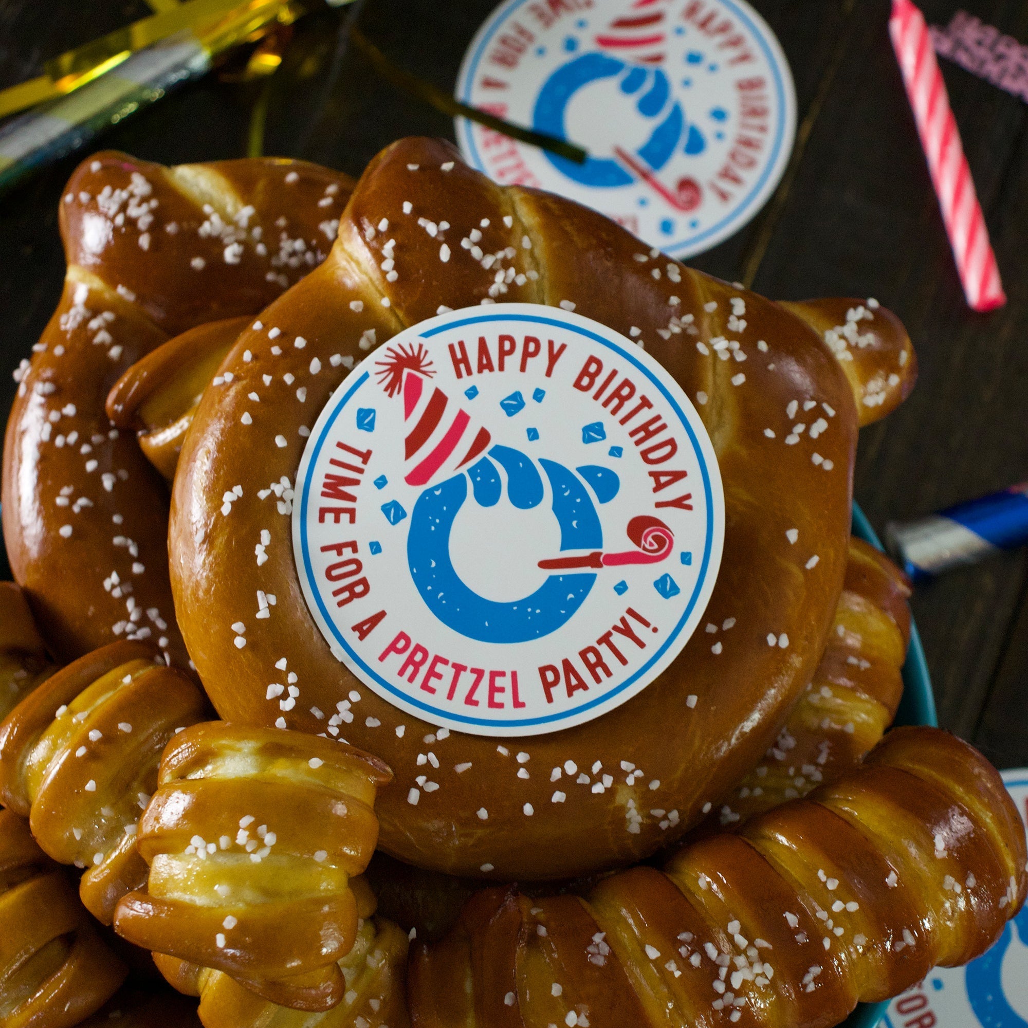Soft Pretzels & Sauces Variety Box - Happy Birthday
